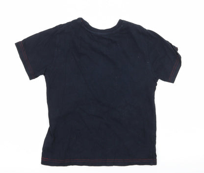 Rebel Boys Blue  Jersey Basic T-Shirt Size 6-7 Years  - Have a cool yule!