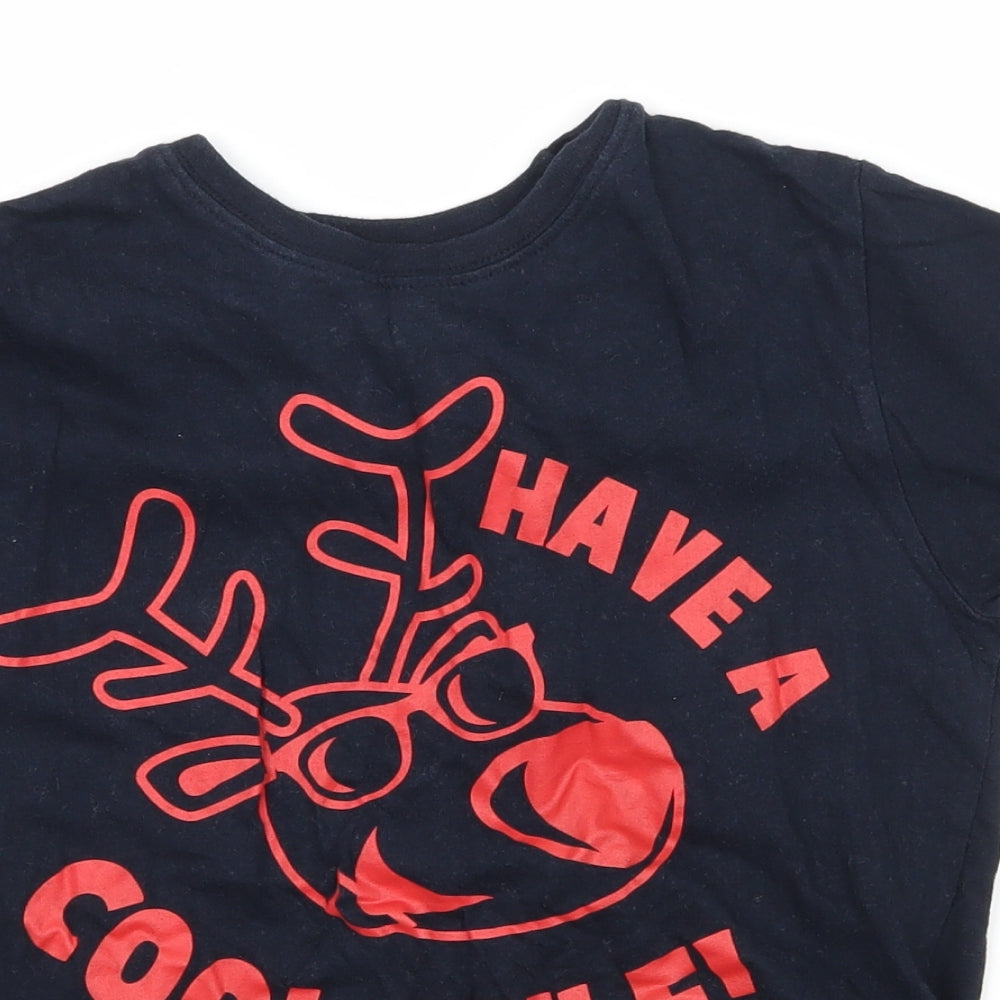 Rebel Boys Blue  Jersey Basic T-Shirt Size 6-7 Years  - Have a cool yule!