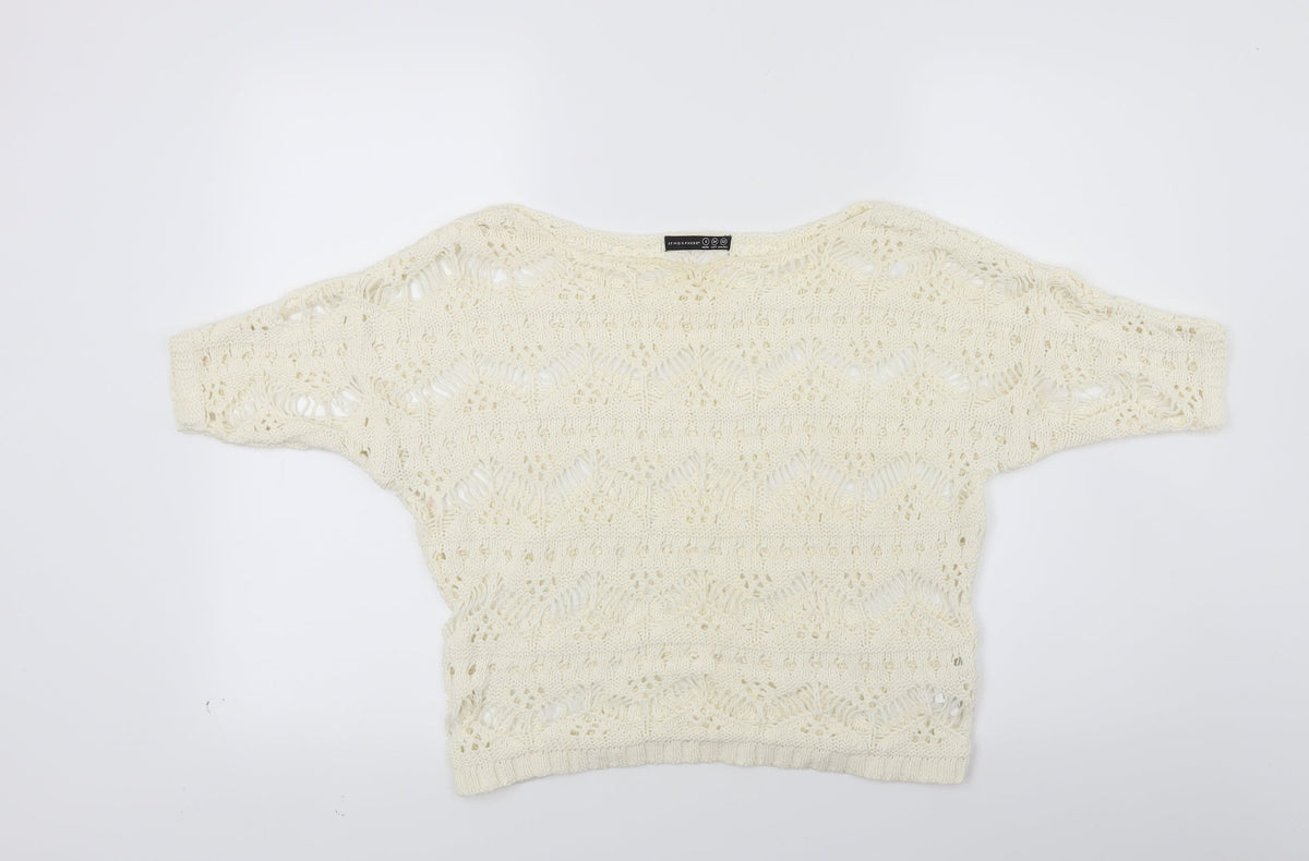 Additional front view of Atmosphere women’s white knit jumper, size UK 6
