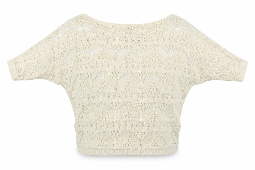 Front view of Atmosphere women’s white knit jumper, size UK 6