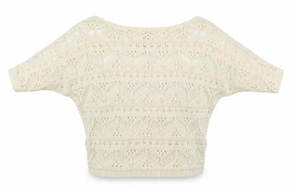 Front view of Atmosphere women’s white knit jumper, size UK 6