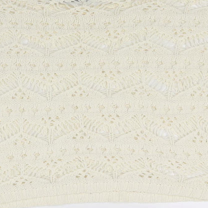 Brand and care label for Atmosphere women’s white knit jumper, size UK 6