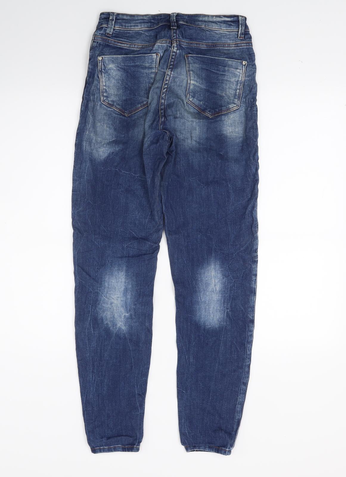 Womens UK Size 8 Papaya Regular Fit Skinny Blue Jeans