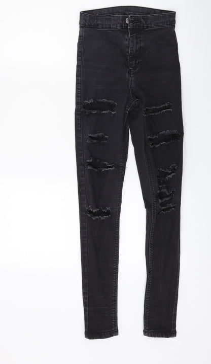 Topshop Womens Black  Denim Skinny Jeans Size 25 in L26 in