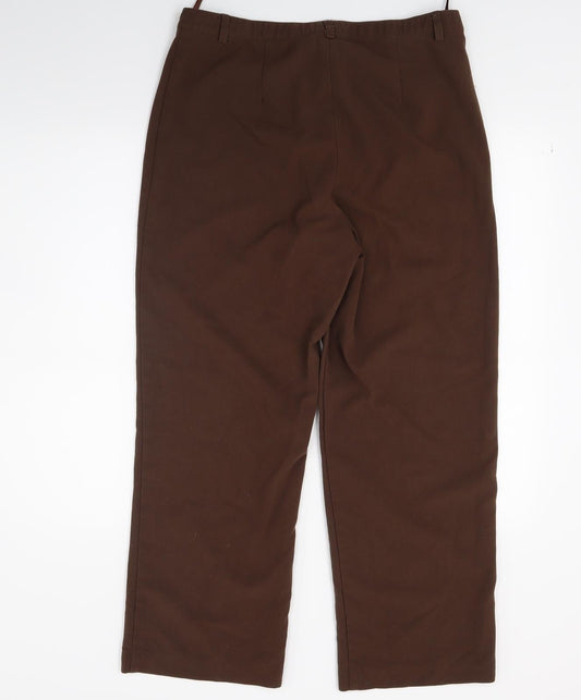 Womens UK Size 14 Damart Regular Fit  Brown Trousers