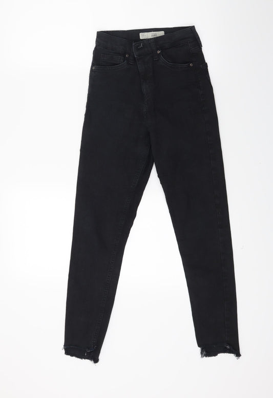 Topshop Womens Black  Denim Skinny Jeans Size 24 in L23 in