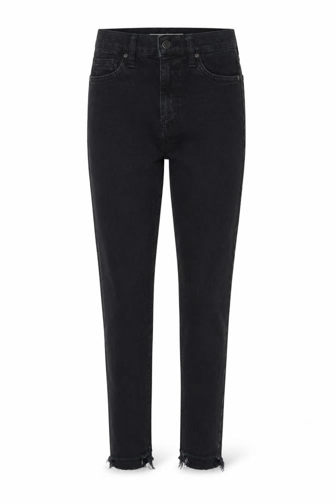 Front view of Topshop women’s black denim skinny jeans, size UK 24, in, 23-inch leg