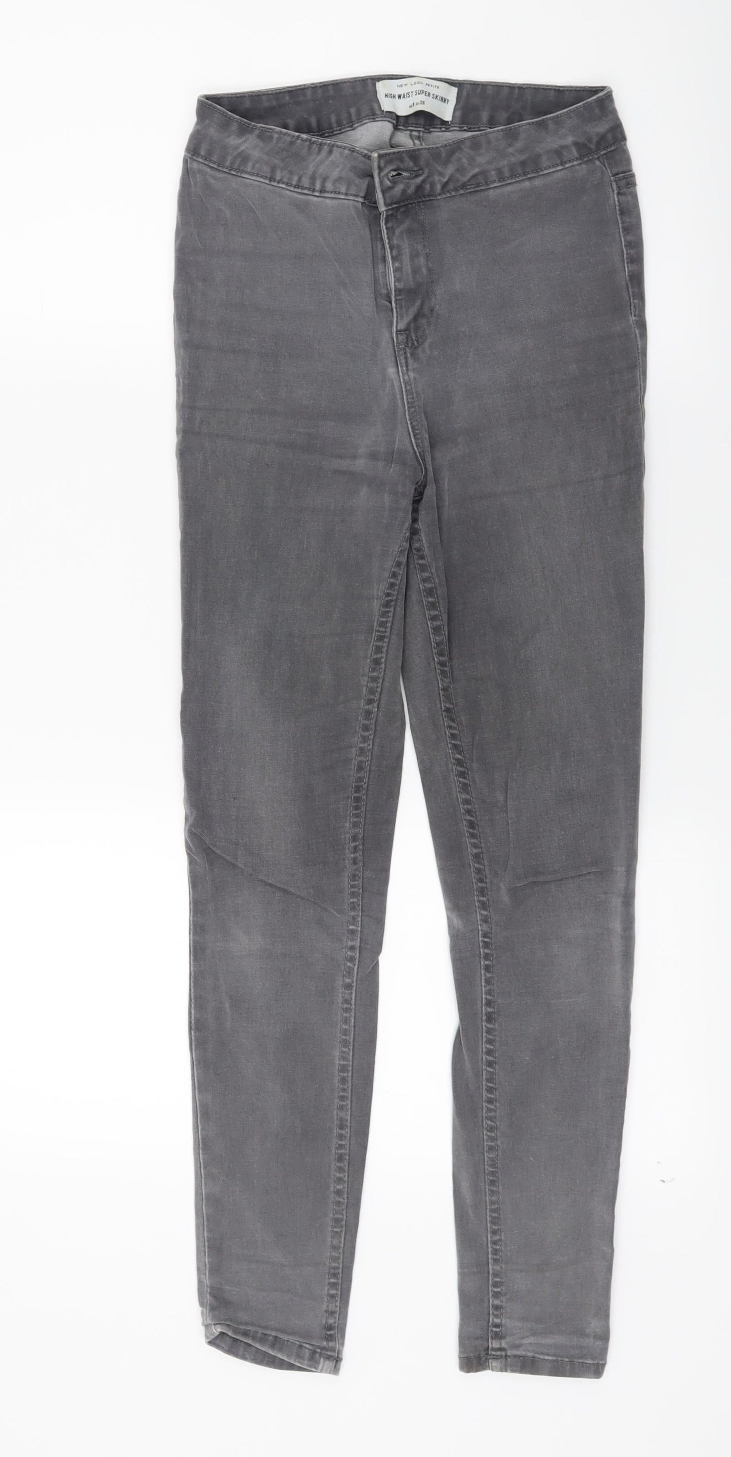 New Look Womens Grey  Denim Skinny Jeans Size 8 L23.5 in