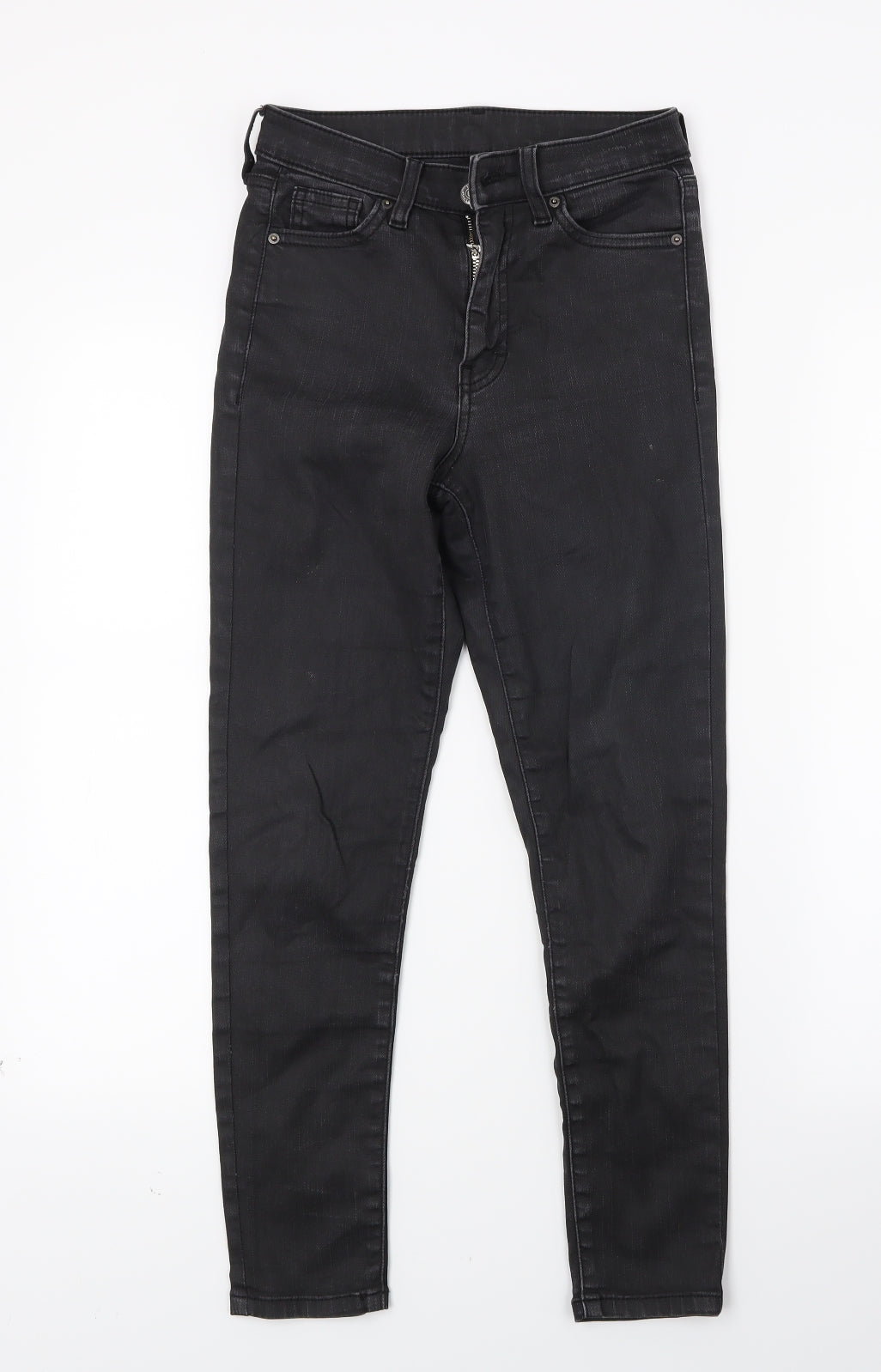Topshop Womens Black  Denim Skinny Jeans Size 25 in L23 in