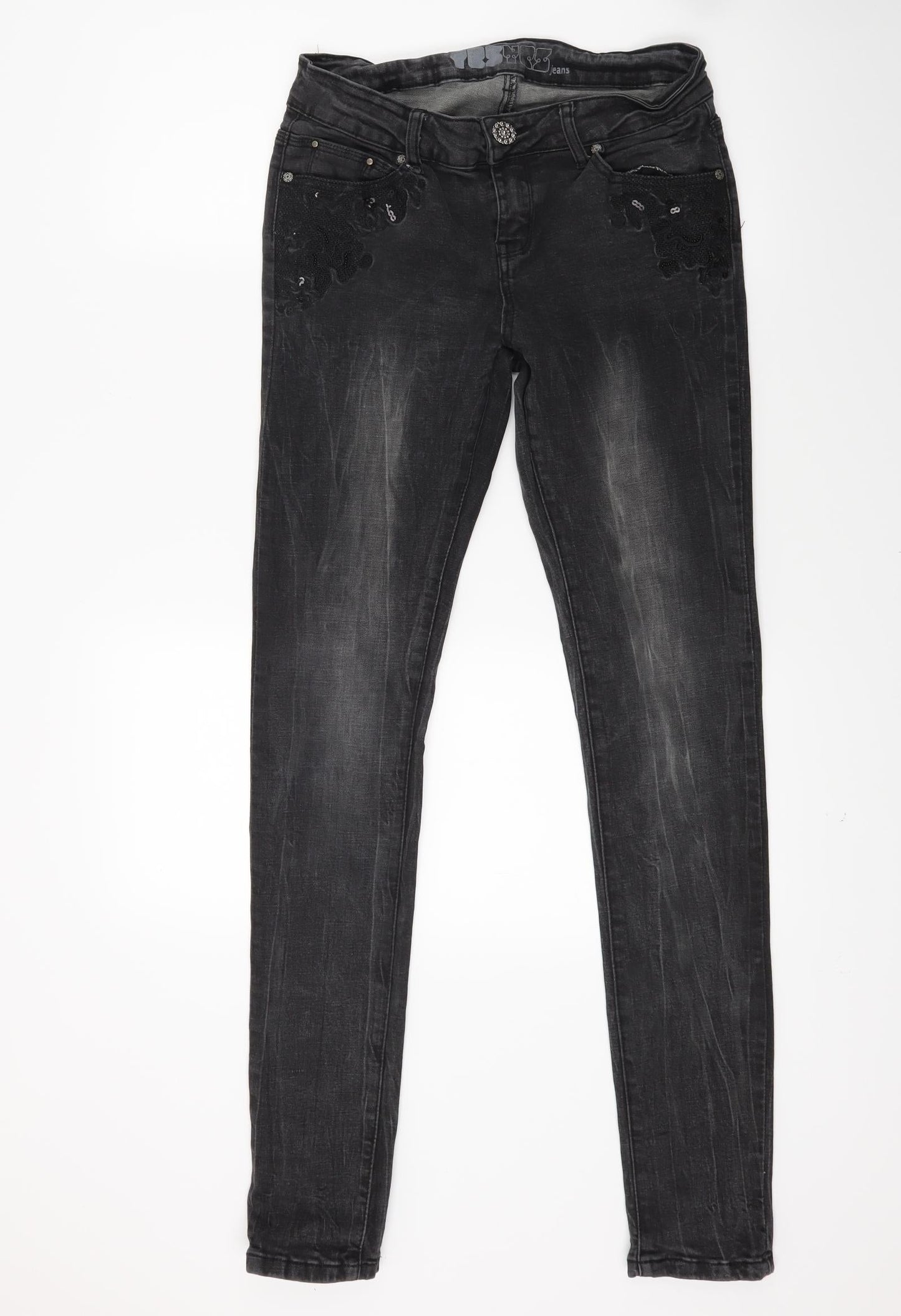 Womens UK Size 12 yes yes Regular Fit Skinny Black Jeans