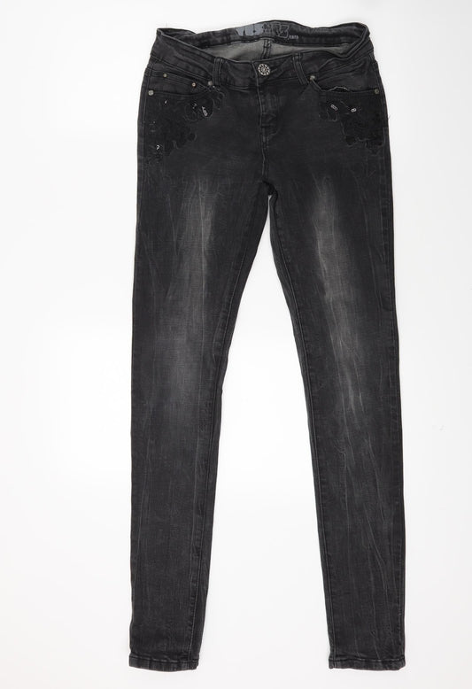 Womens UK Size 12 yes yes Regular Fit Skinny Black Jeans