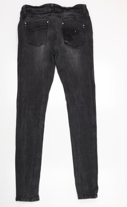 Womens UK Size 12 yes yes Regular Fit Skinny Black Jeans