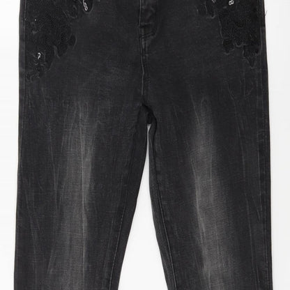 Womens UK Size 12 yes yes Regular Fit Skinny Black Jeans