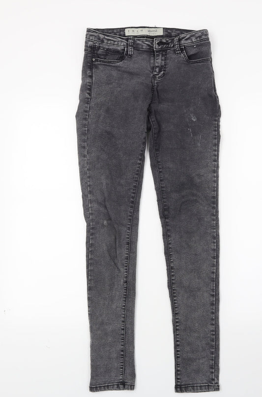Primark Womens Black  Denim Skinny Jeans Size 8 L26 in