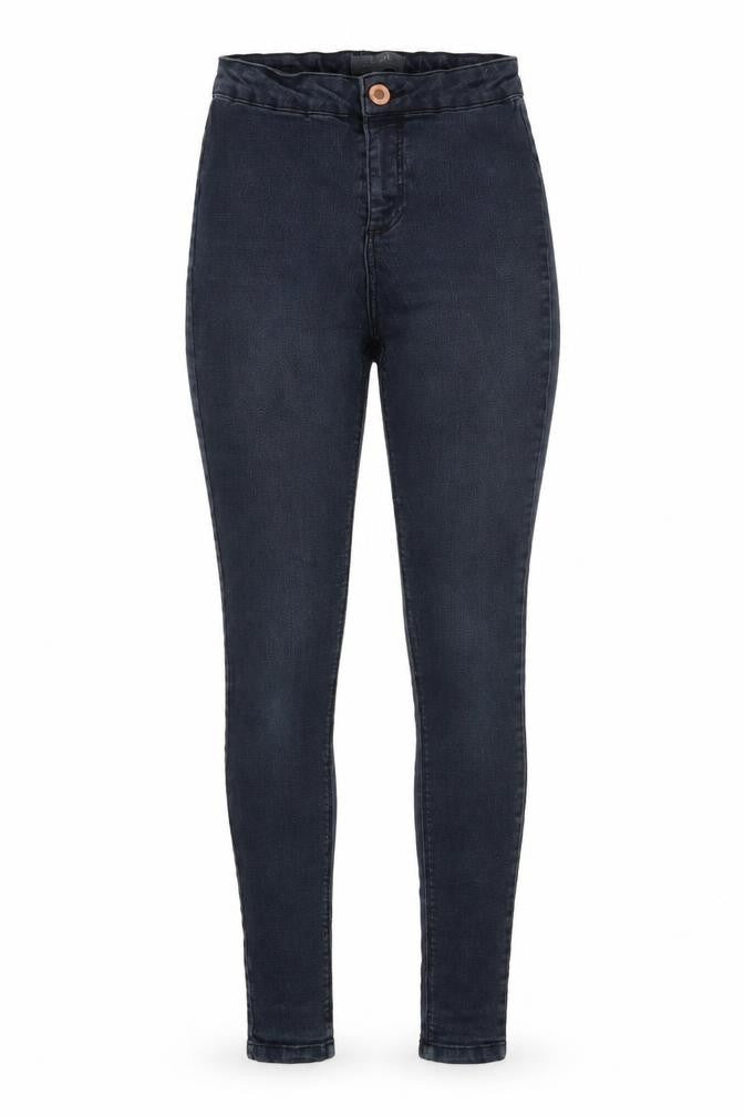 Front view of Dorothy Perkins women’s blue denim skinny jeans, size UK 6, 26-inch leg
