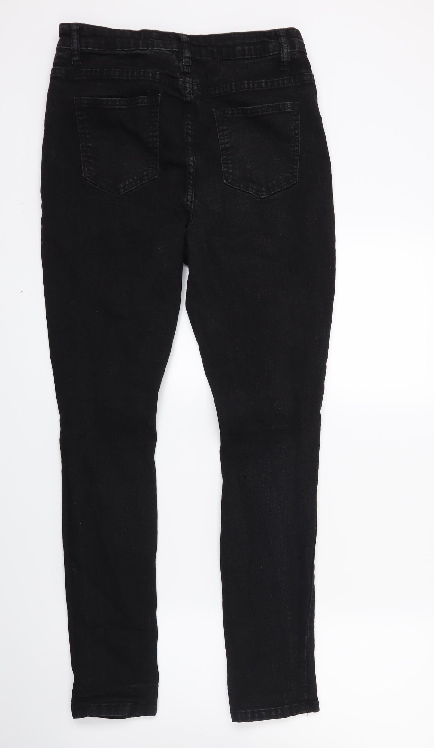Boohooo Womens Black  Denim Skinny Jeans Size 12 L27 in