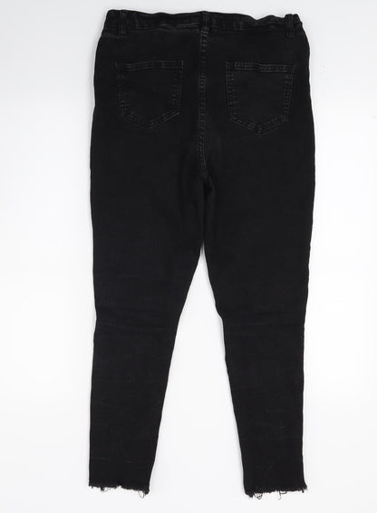 Boohoo Womens Black  Denim Skinny Jeans Size 12 L23 in