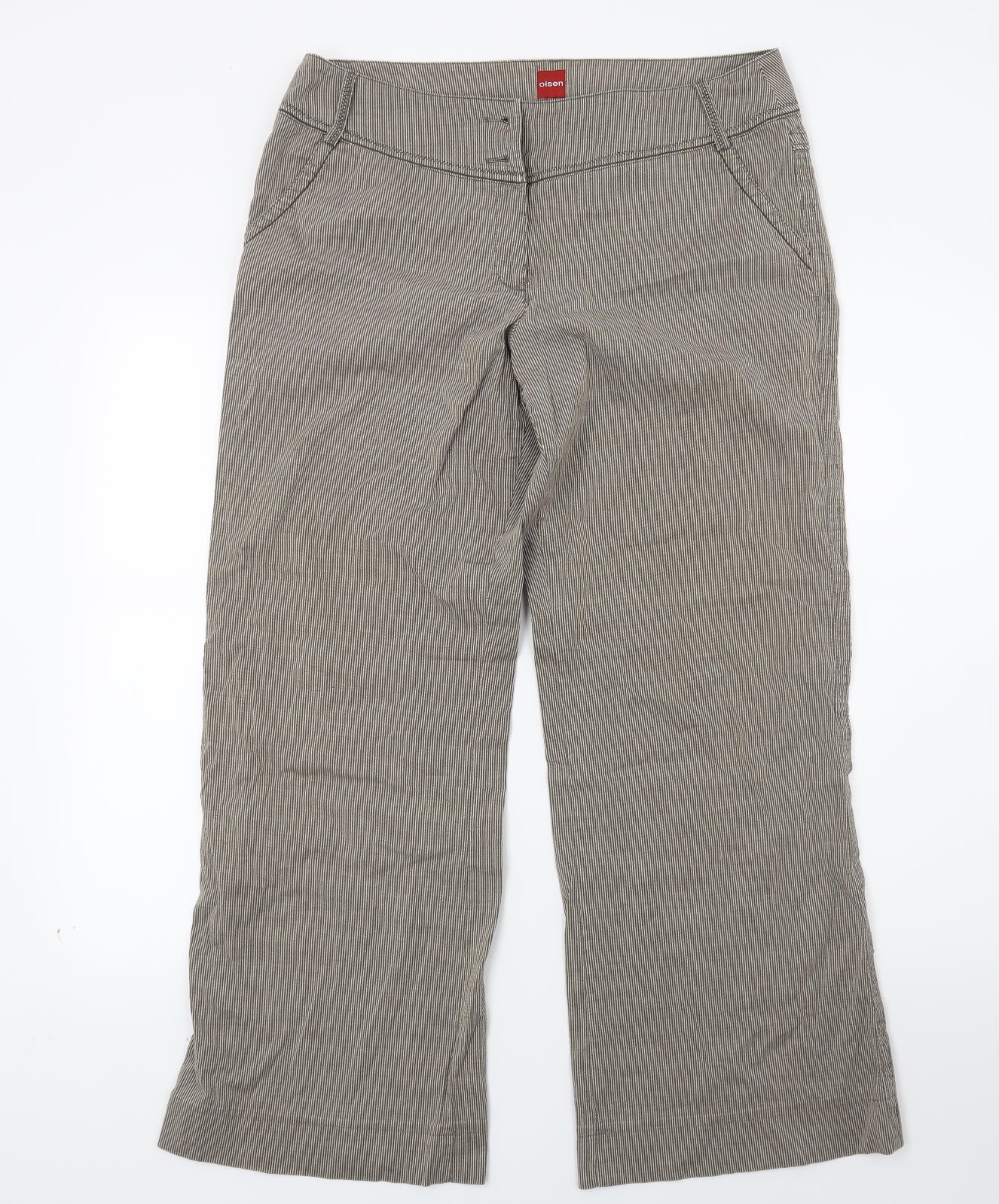 Womens UK Size 14 Olsen Regular Fit  Brown Trousers