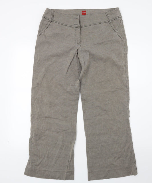 Olsen Womens Brown Striped  Trousers  Size 14 L26 in