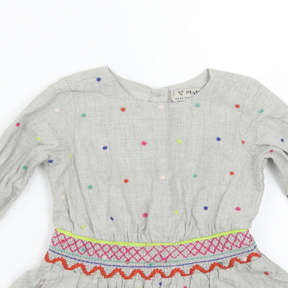 NEXT Girls Grey Polka Dot  A-Line  Size 12 Months