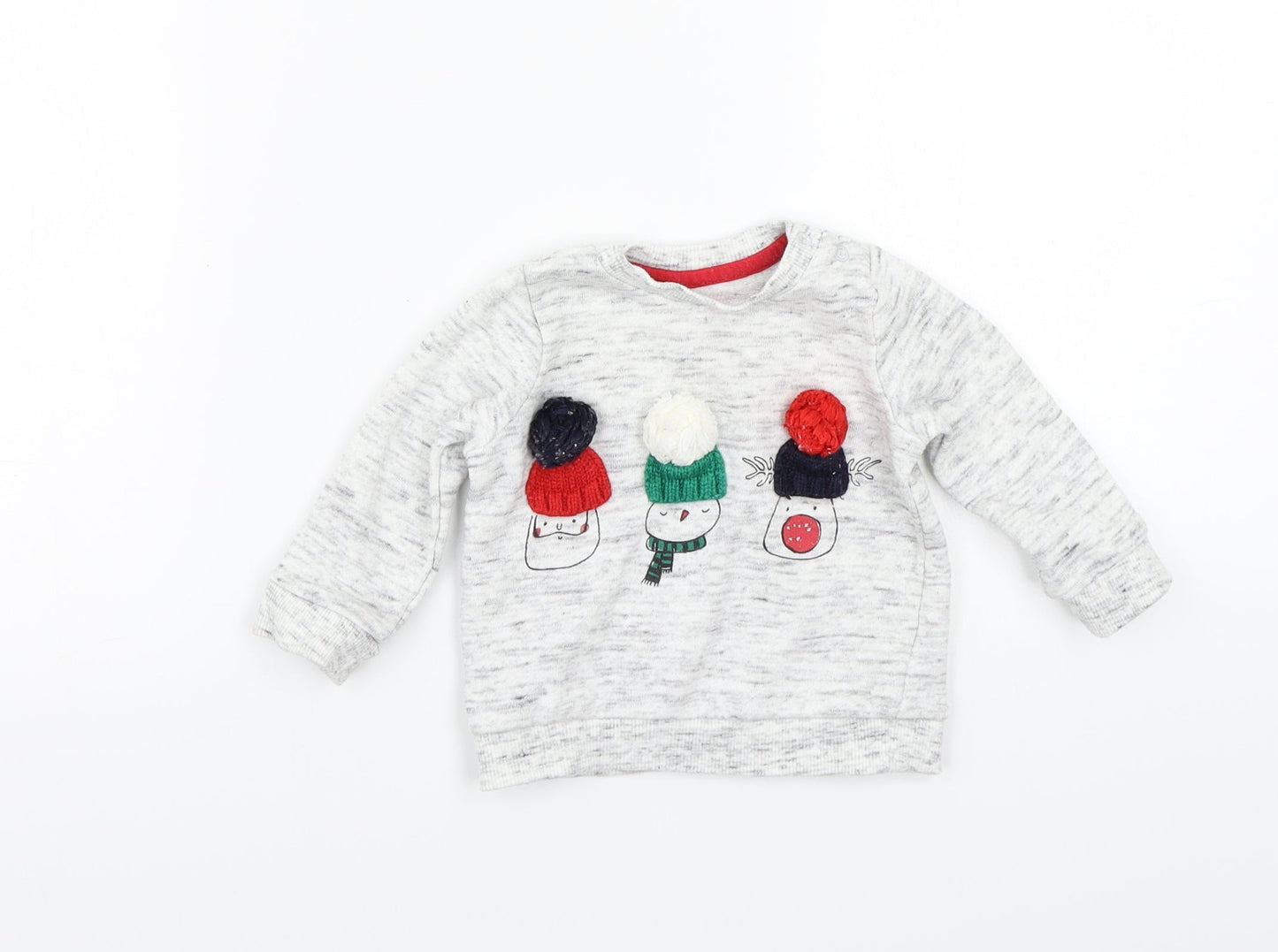 F&F Girls Grey   Pullover Jumper Size 3-6 Months