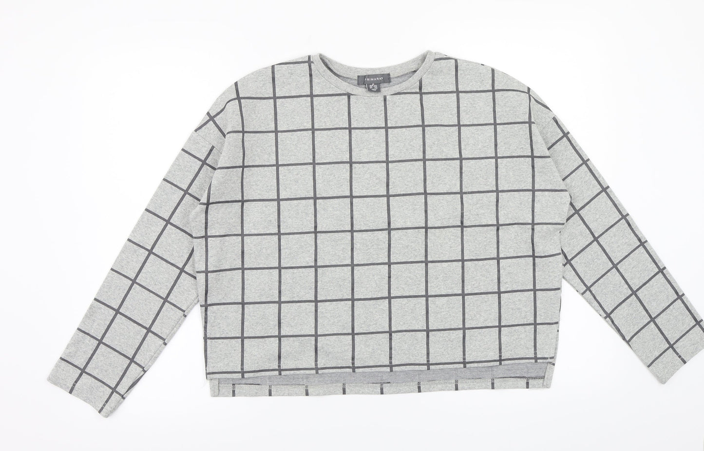 Primark Womens Grey Check  Pullover Jumper Size M