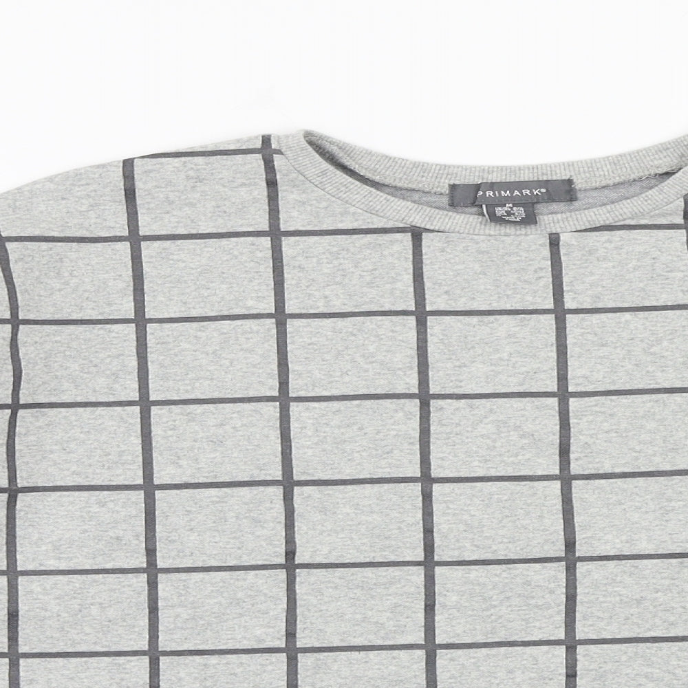 Primark Womens Grey Check  Pullover Jumper Size M