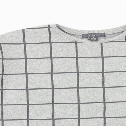 Primark Womens Grey Check  Pullover Jumper Size M