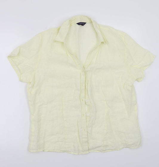 Lands end Womens Yellow   Basic Button-Up Size L