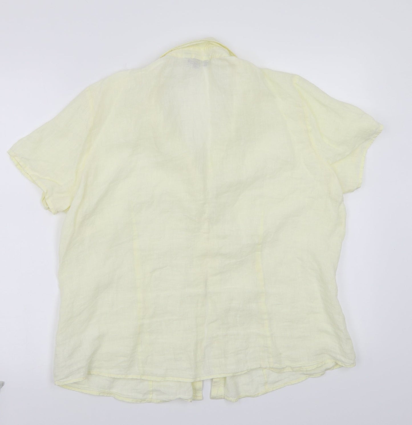 Lands end Womens Yellow   Basic Button-Up Size L