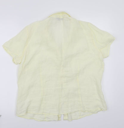 Lands end Womens Yellow   Basic Button-Up Size L
