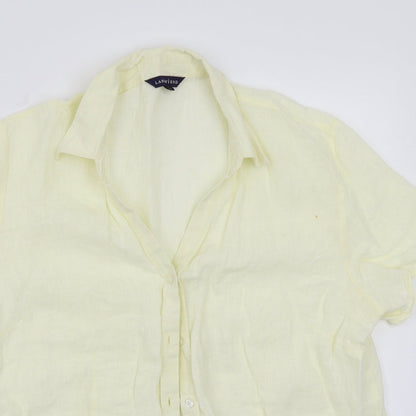 Lands end Womens Yellow   Basic Button-Up Size L