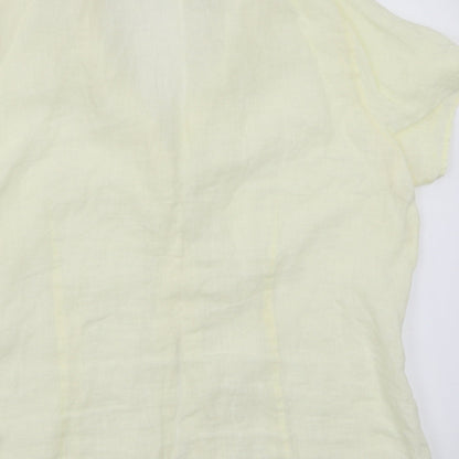Lands end Womens Yellow   Basic Button-Up Size L
