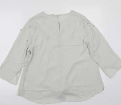 Womens UK Size 14 Preworn Grey Basic T-Shirt