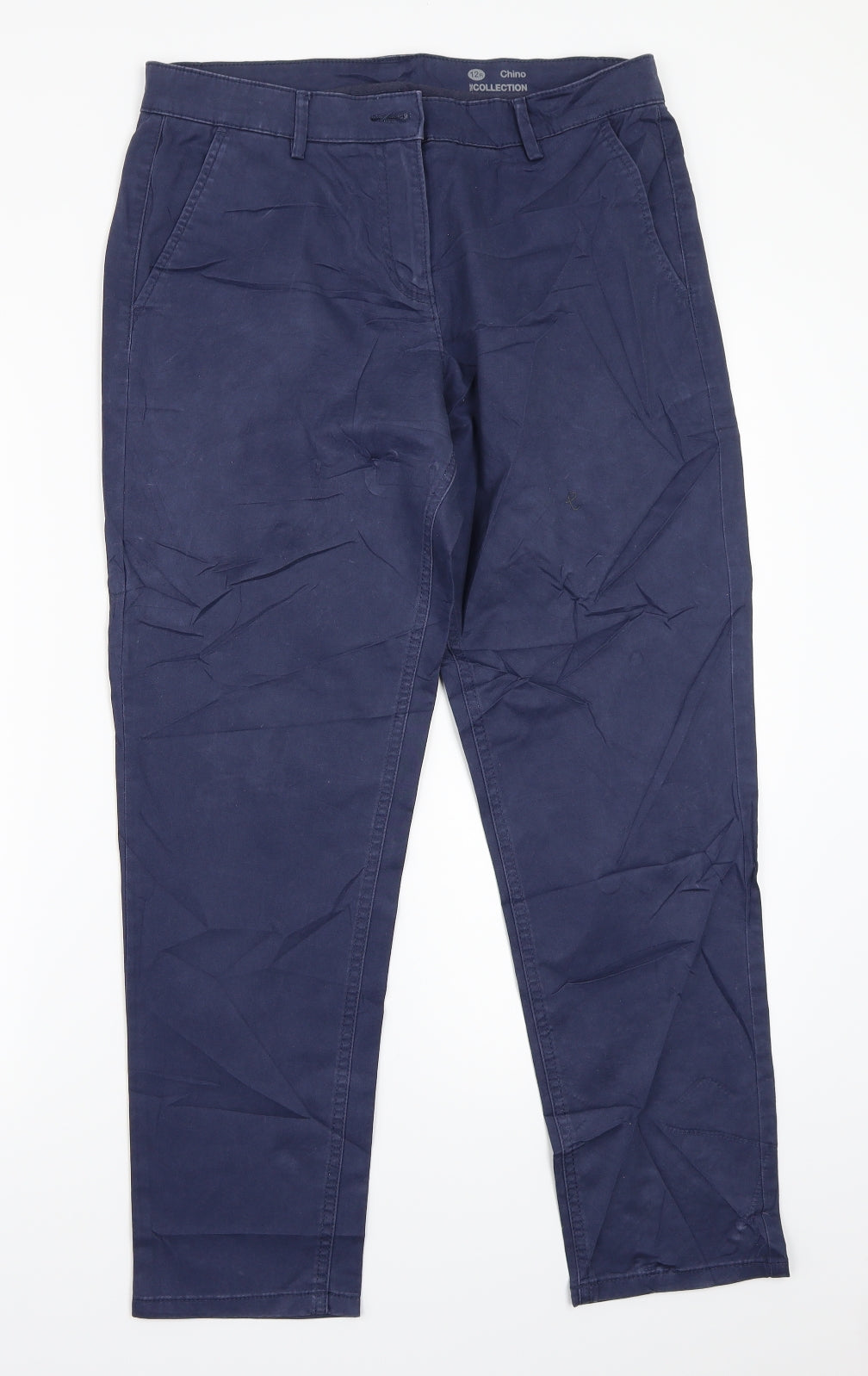 Womens UK Size 12 Preworn Regular Fit  Blue Trousers