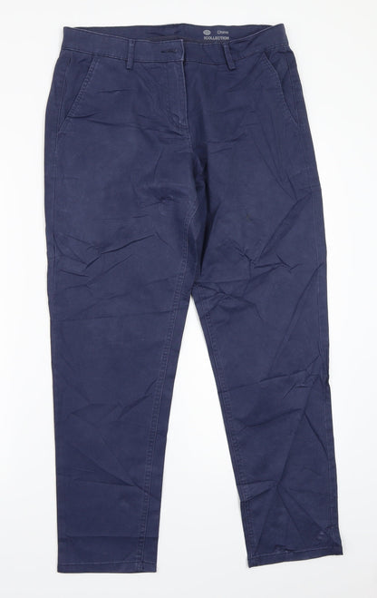 Womens UK Size 12 Preworn Regular Fit  Blue Trousers