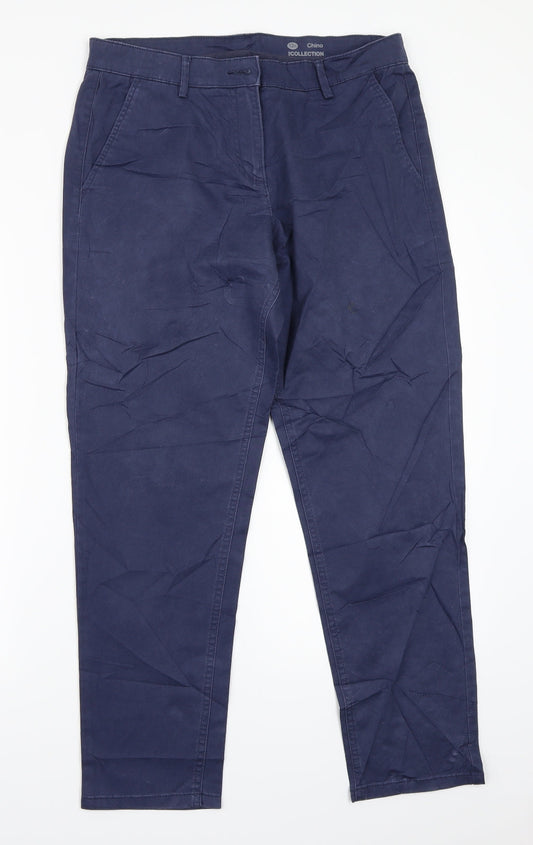 Womens UK Size 12 Preworn Regular Fit  Blue Trousers