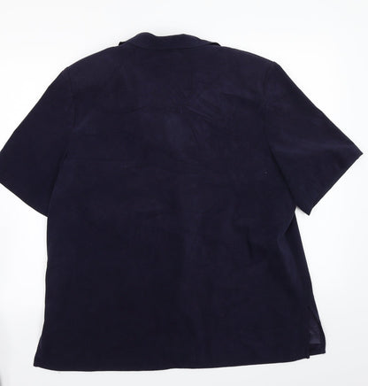 Back view of Allison Daley women’s blue basic button-up, size UK 16