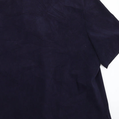 Brand and care label for Allison Daley women’s blue basic button-up, size UK 16