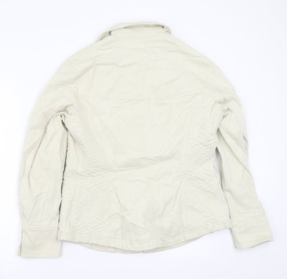 Back view of Jocavis women’s beige jacket coat, size UK 14