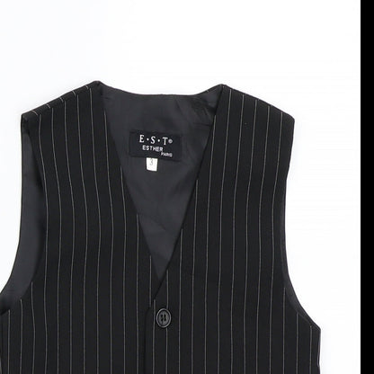 EST Boys Black Striped  Jacket Waistcoat Size 3 Years