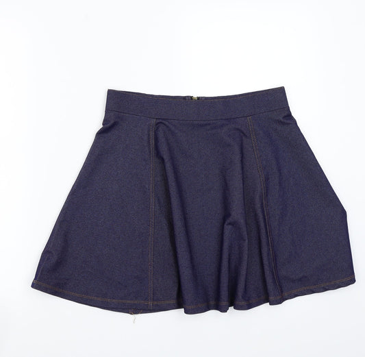 H&M Womens Blue   A-Line Skirt Size S