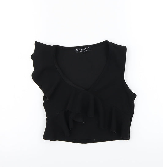 Select Womens Black   Cropped Tank Size 8