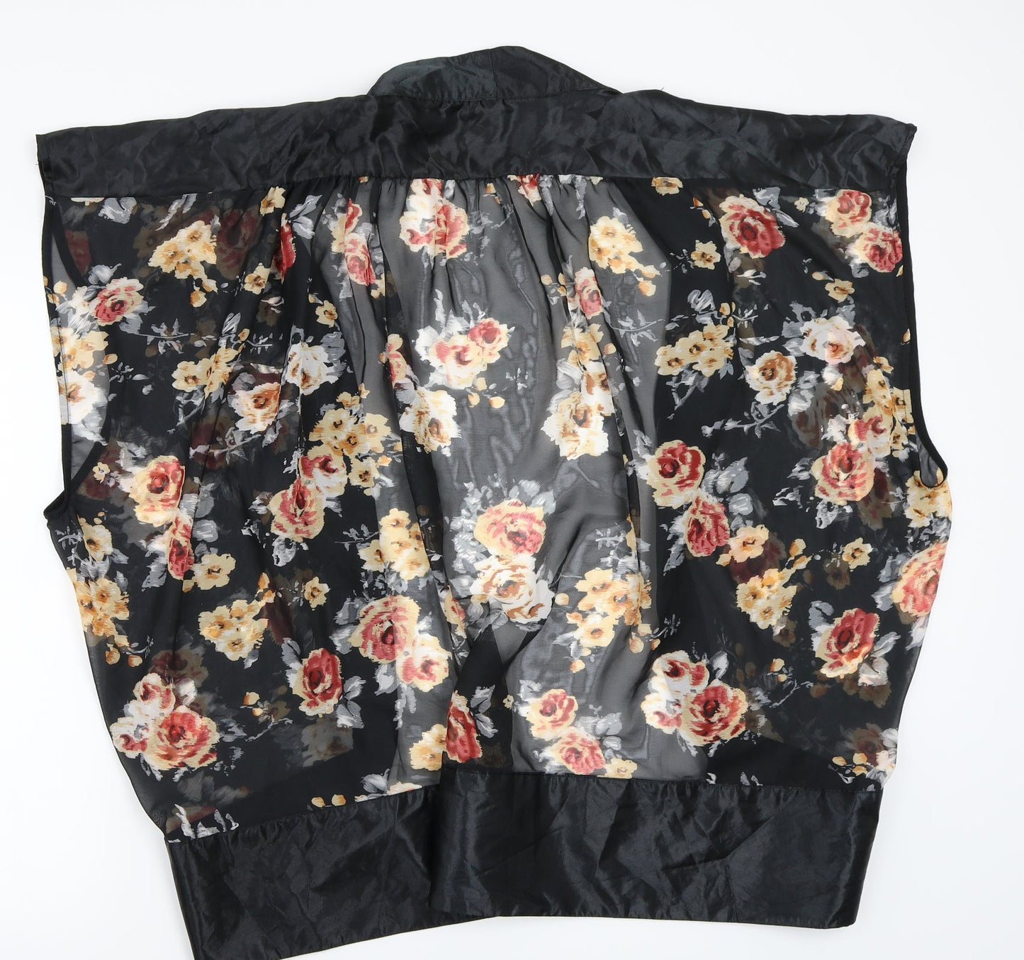 Preworn Womens Black Floral  Cardigan Jumper Size M