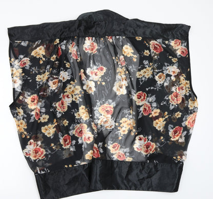 Preworn Womens Black Floral  Cardigan Jumper Size M