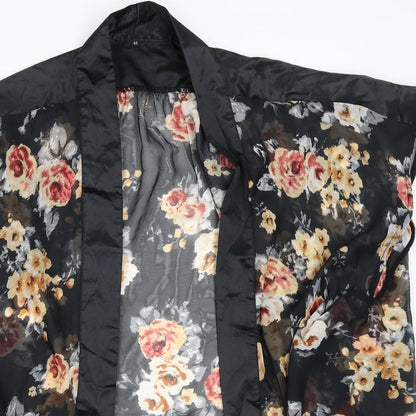 Preworn Womens Black Floral  Cardigan Jumper Size M