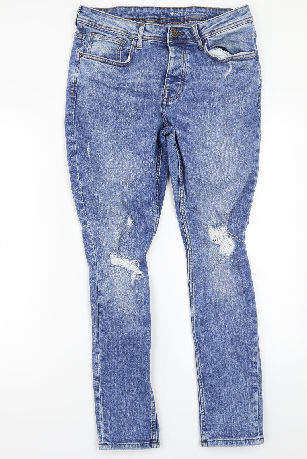 Denim & Co. Mens Blue   Straight Jeans Size 34 L27 in