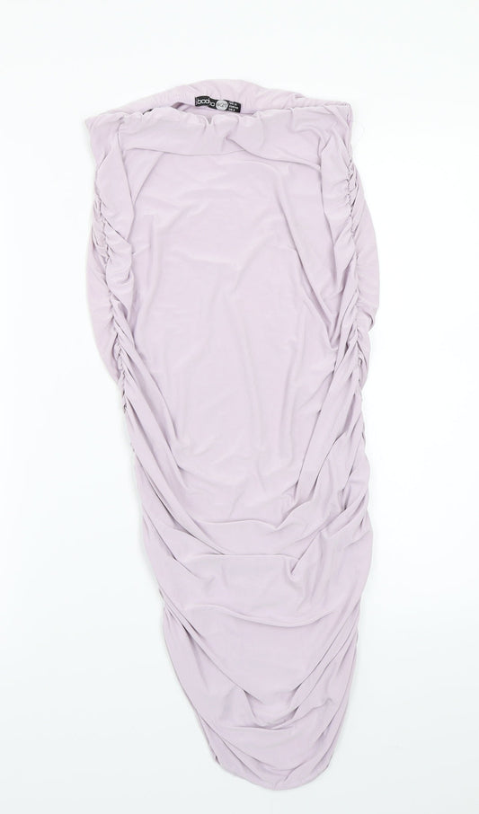 Boohoo Womens Purple   A-Line Skirt Size 12
