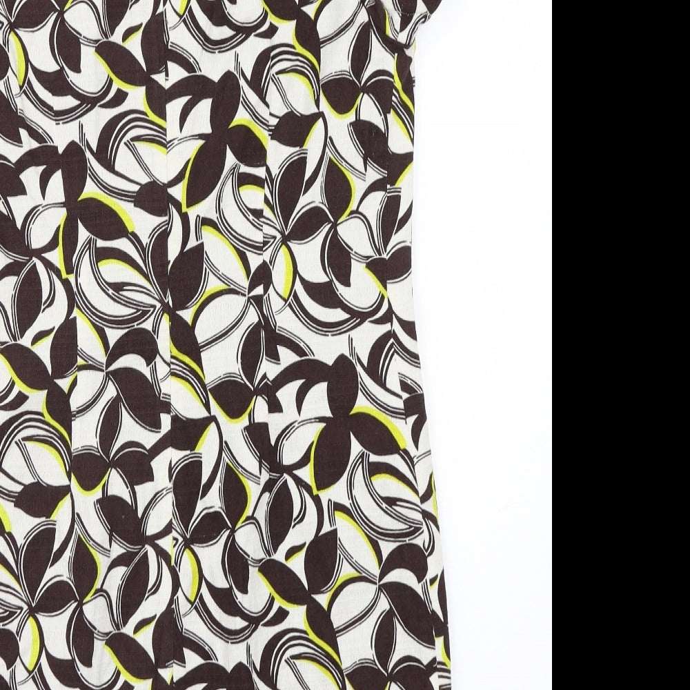 Clements Ribeiro Womens White Floral Rayon A-Line  Size S