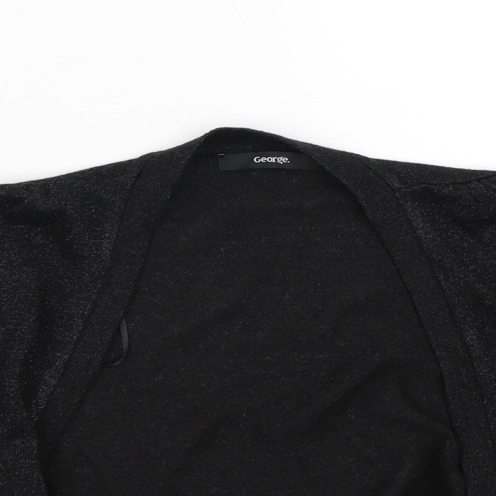 Close-up detail of George women’s black cape jumper, size UK 8